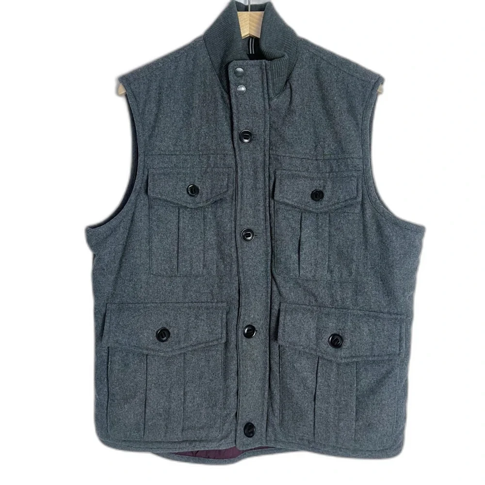 Banana Republic Men's Gray Wool Utility Vest Size L